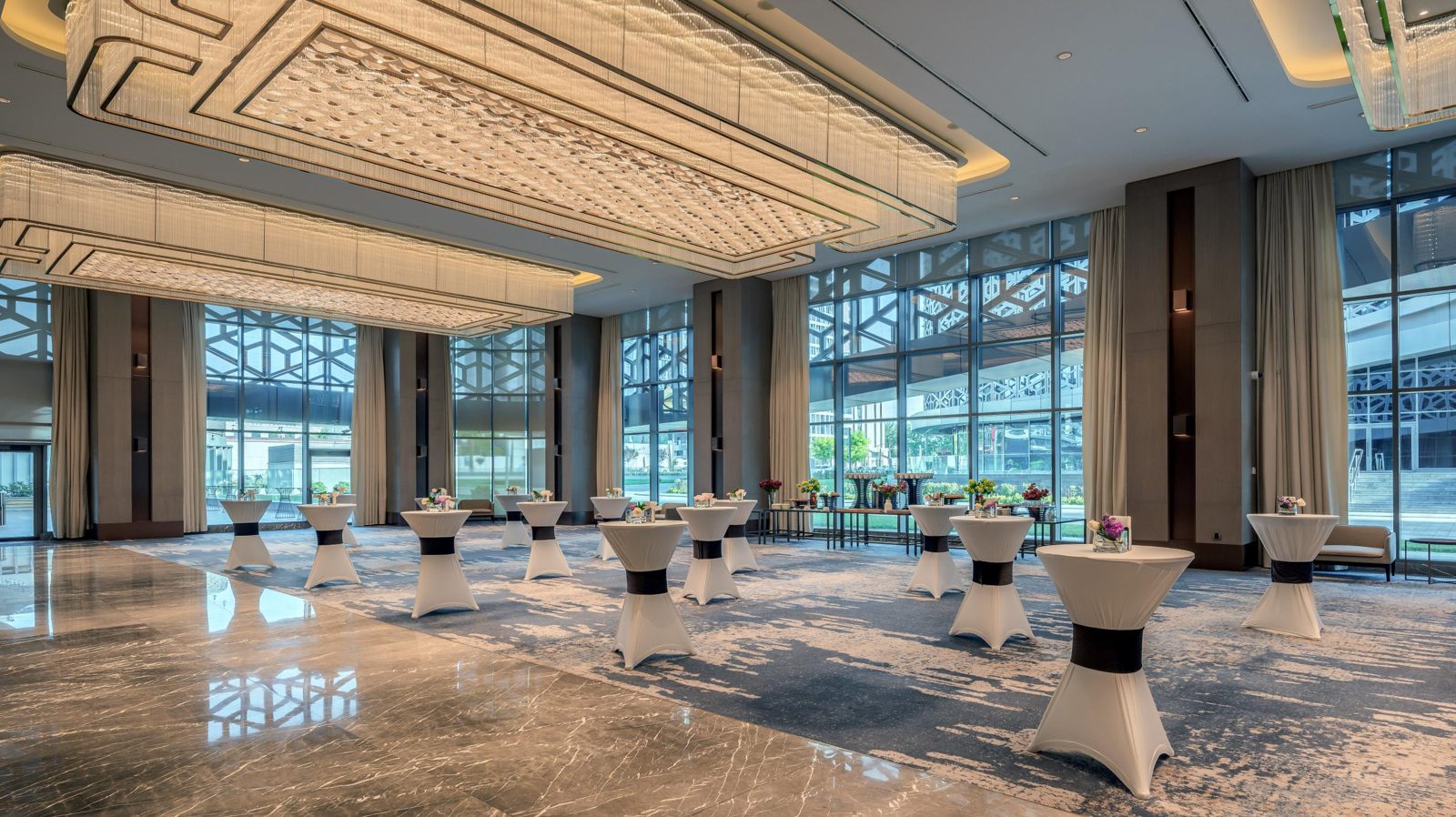 Ballroom in cocktail set-up, Hilton Tashkent City